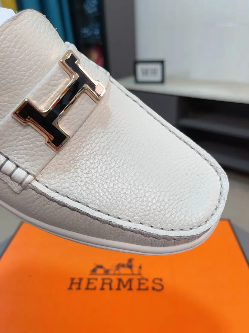 Men's shoes 💰458🌹🌹Niuli "HERMES" Hermès business leather shoes, original factory configuration, original imported cowhide upper + luxury hardware logo + fully imported original customized cowhide lining, sole: rubber wear-resistant outsole, difficult craftsmanship, original factory follow-up goods, 🔍🔍high quality code number: 38-44 45 can be customized